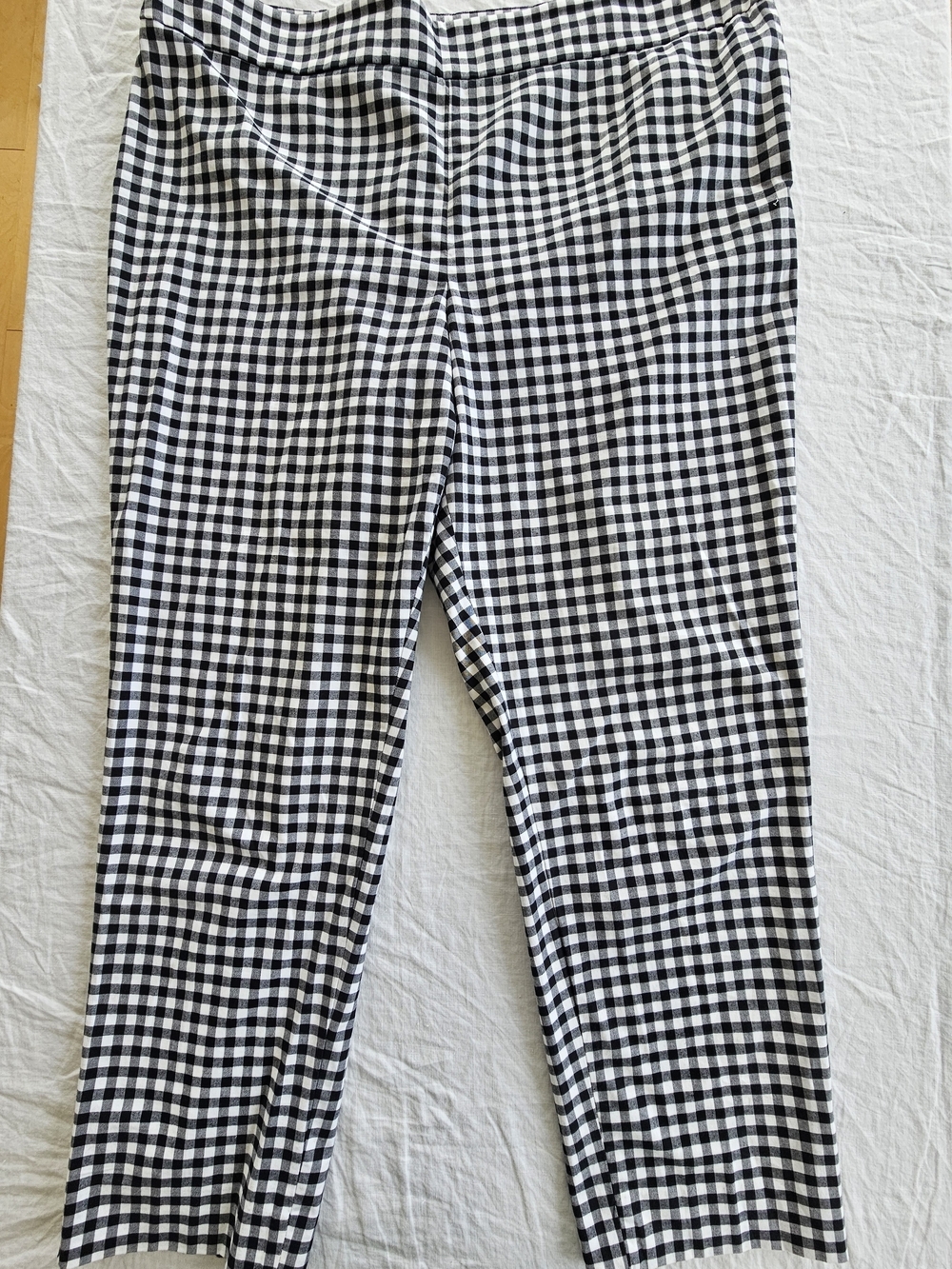 Talbots Womens Black & White Gingham Size Zip Pants Size 16